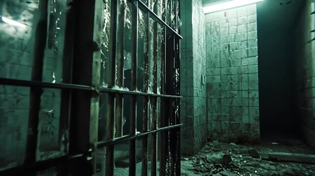 Abandoned Prison Cell Block: A Glimpse into Decay
