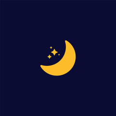 Elegant Crescent Moon with Sparkling Stars – Minimalist Night Sky Icon