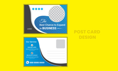 Creative modern corporate business postcard EDDM design template with photo place holder. Elegant, real estate and marketing postcard design Easy to use and edit. stylish postcard design bundle .