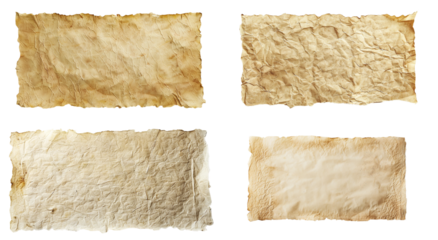 A piece of handmade paper with a rough texture, slightly yellowed and a flat surface, with a white