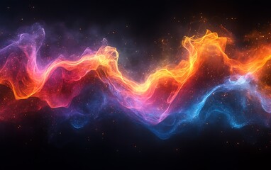 Obraz premium Abstract Cosmic Nebula: A Symphony of Fire and Ice