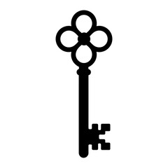 Obraz premium Skeleton Key Silhouette with Ornate Handle