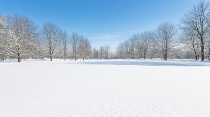Obraz premium Serene Winter Landscape with Snow-Covered Trees