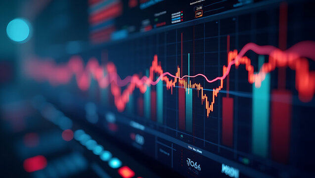 Stock Market Chart with Fluctuating Candlestick Patterns

