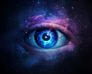 Fototapeta premium Cosmic Eye Universe in Pupil.