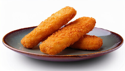 Golden Fish Sticks on a Plate