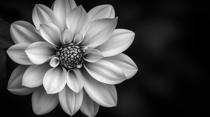 Artistic black and white photograph of a blooming flower.