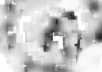 街をイメージした抽象的水墨画　