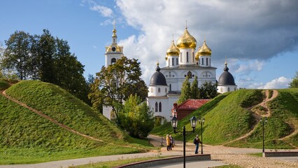 Russia, Dmitrov, September 15, 2020 -- Key view of the historical center of the city of Dmitrov