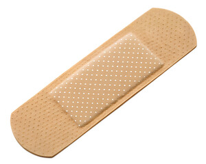 A simple adhesive bandage, a silent guardian against minor scrapes and cuts, ready to offer comfort and protection, showcasing its light brown hue and dotted adhesive. AI Generative