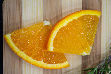 orange on a wooden background