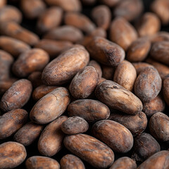 Obraz premium Close-up of roasted cacao beans