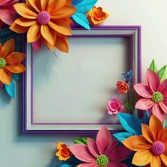 decorative flower wreath with bright nature motifs