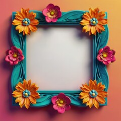 vivid floral frame with natural blooming elegance