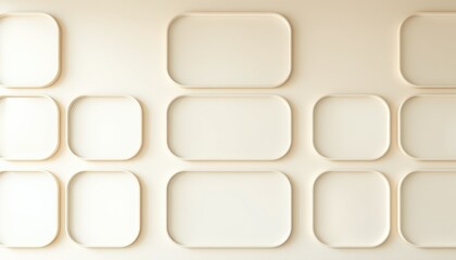 Modern Rounded Rectangle Grid Background Template, Minimalist 3D Panel Digital Banner Design