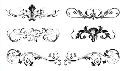 Chapter dividers, decorations and delimiters. Frame elements with elegant swirls, text separators. Decoration for paper documents and certificates editable background vector Free Vector image