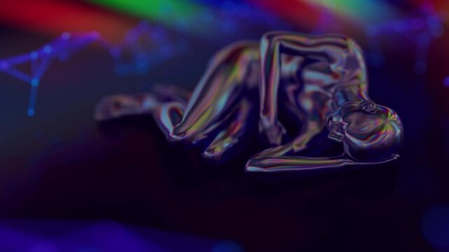 looped 3D animation of a sleeping person.
