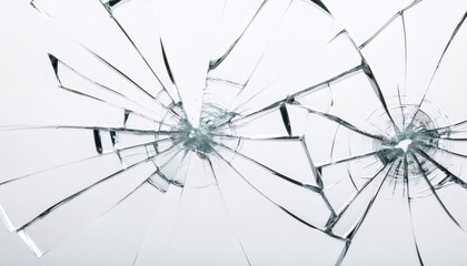 Broken glass texture creating abstract pattern on white background