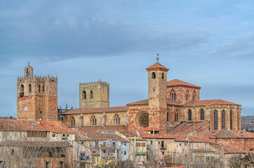 Fototapeta premium View of the Cathedral of Santa Maria in Siguenza, Castilla la Mancha, Spain