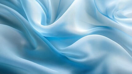 Fototapeta premium Soft Blue Fabric Undulating in Graceful Folds: A Flowing Elegance