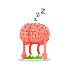 Brain is tired, rest. Modern flat style thin line vector illustration