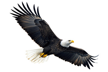 Fototapeta premium isolated cut out eagle flying on transparent background