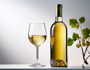 wine bottle and glass