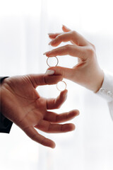 business woman holding a white card