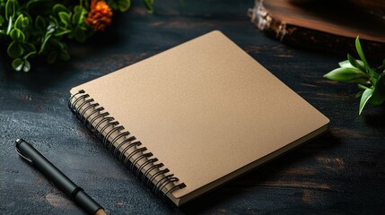 Notebook mockup blank page stationery spiral bound journal template