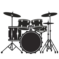 Drum Set Silhouette Vector Illustration