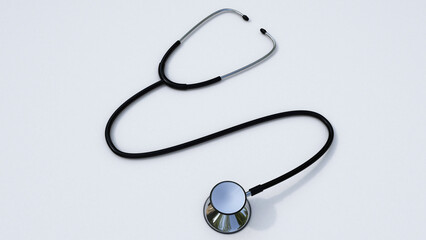 stethoscope on white background 3Drender