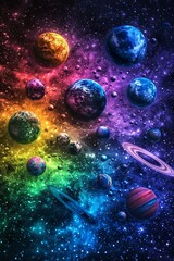 Colorful Planets in Space (1)