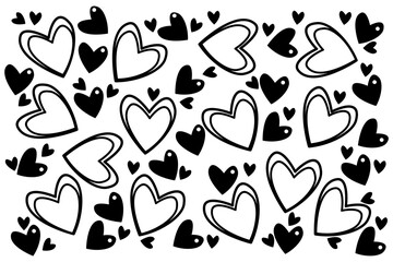 Fototapeta premium Heart seamless pattern on white background