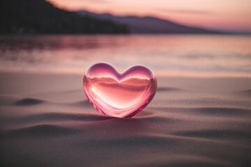 Fototapeta premium Valentine day background beautiful pink heart shape