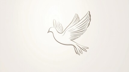 Obraz premium Elegant Line Art of a Soaring Bird in Flight Perfect for Peace Freedom and Nature Themes
