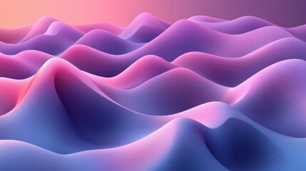 Fototapeta premium Abstract Landscape with Smooth Waves in Soft Pastel Colors