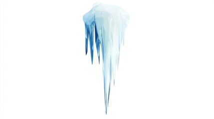 Fototapeta premium Frosty Icicle Hanging Down Winter Ice Formation Cold Seasonal Artwork Frozen Water Droplet