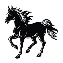horse silhouette vector style
