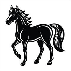 horse silhouette vector style