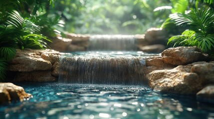 Jungle waterfall scene