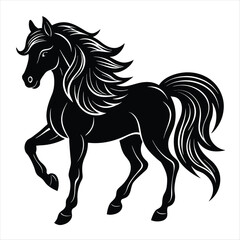 horse silhouette vector style