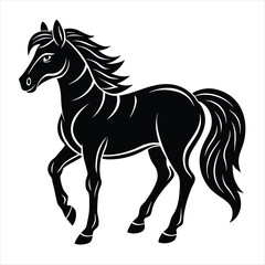 horse silhouette vector style