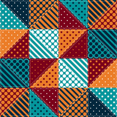 Patchwork print wallpaper background with different patterns quilting hobby craft handmade
