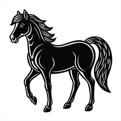 horse silhouette vector style