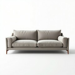 Stylish gray sofa with plush cushions, perfect for modern living spaces.