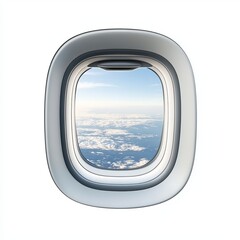 Obraz premium Airplane window isolated on a white background, perfect for clipart