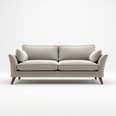 Elegant beige sofa with plush cushions, perfect for contemporary living spaces.