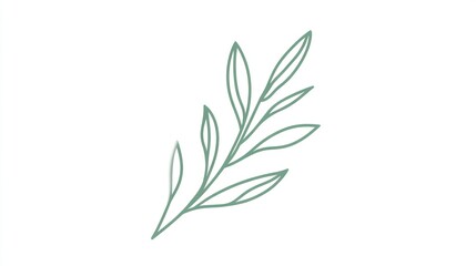 Naklejka premium Minimalist Green Leaf Illustration for Design and Decor