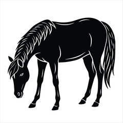 horse silhouette vector style