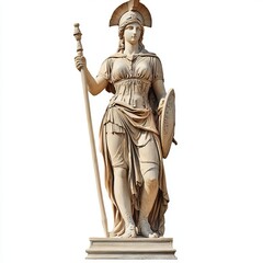 Obraz premium Ancient marble statue of Melpomene Goddess of Tragedy. Antique female sculpture. Sculpture isolated on white background with clipping path